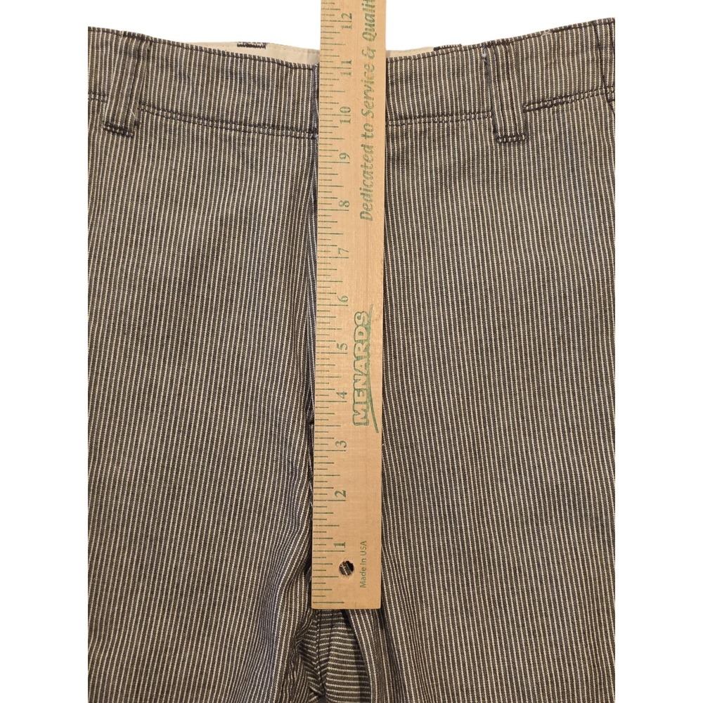 Cremieux William Shorts Mens 32 Gray Striped Flat Front Cotton 9.5 Inseam - Picture 3 of 8
